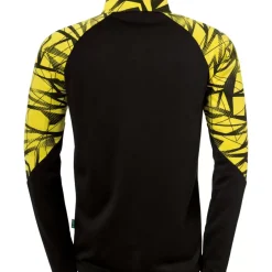 Outlet uhlsport Goal 25 1/4 Zip Top Noir/Jaune Citron
