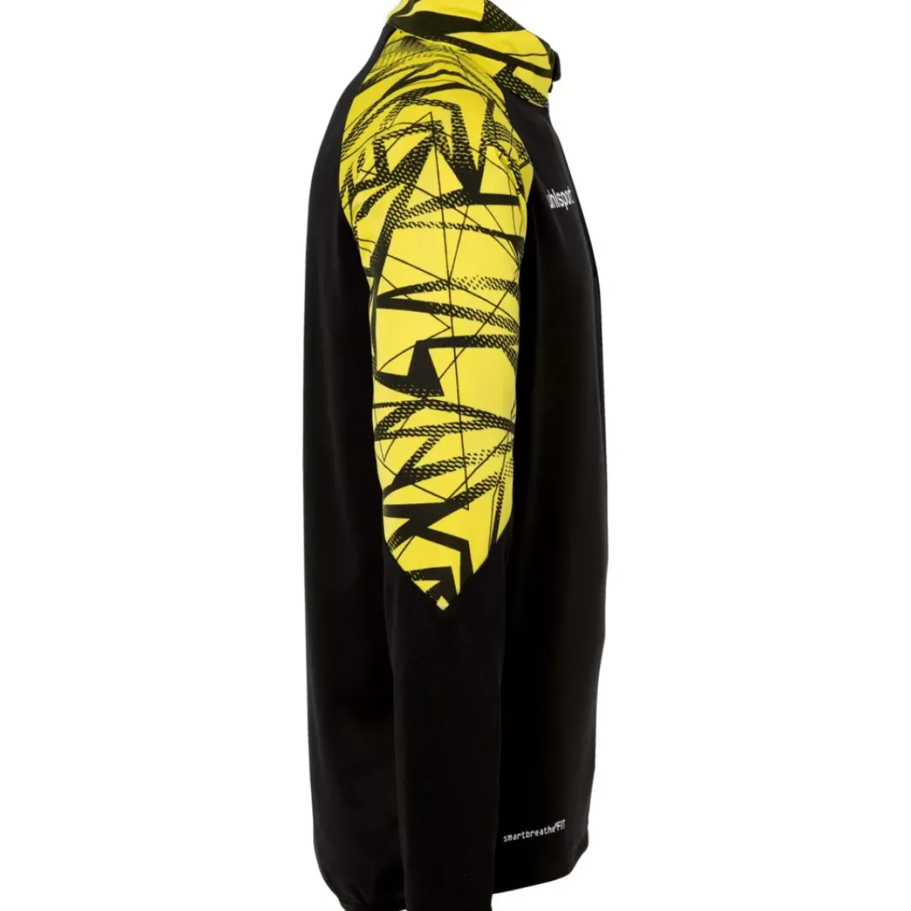 Outlet uhlsport Goal 25 1/4 Zip Top Noir/Jaune Citron