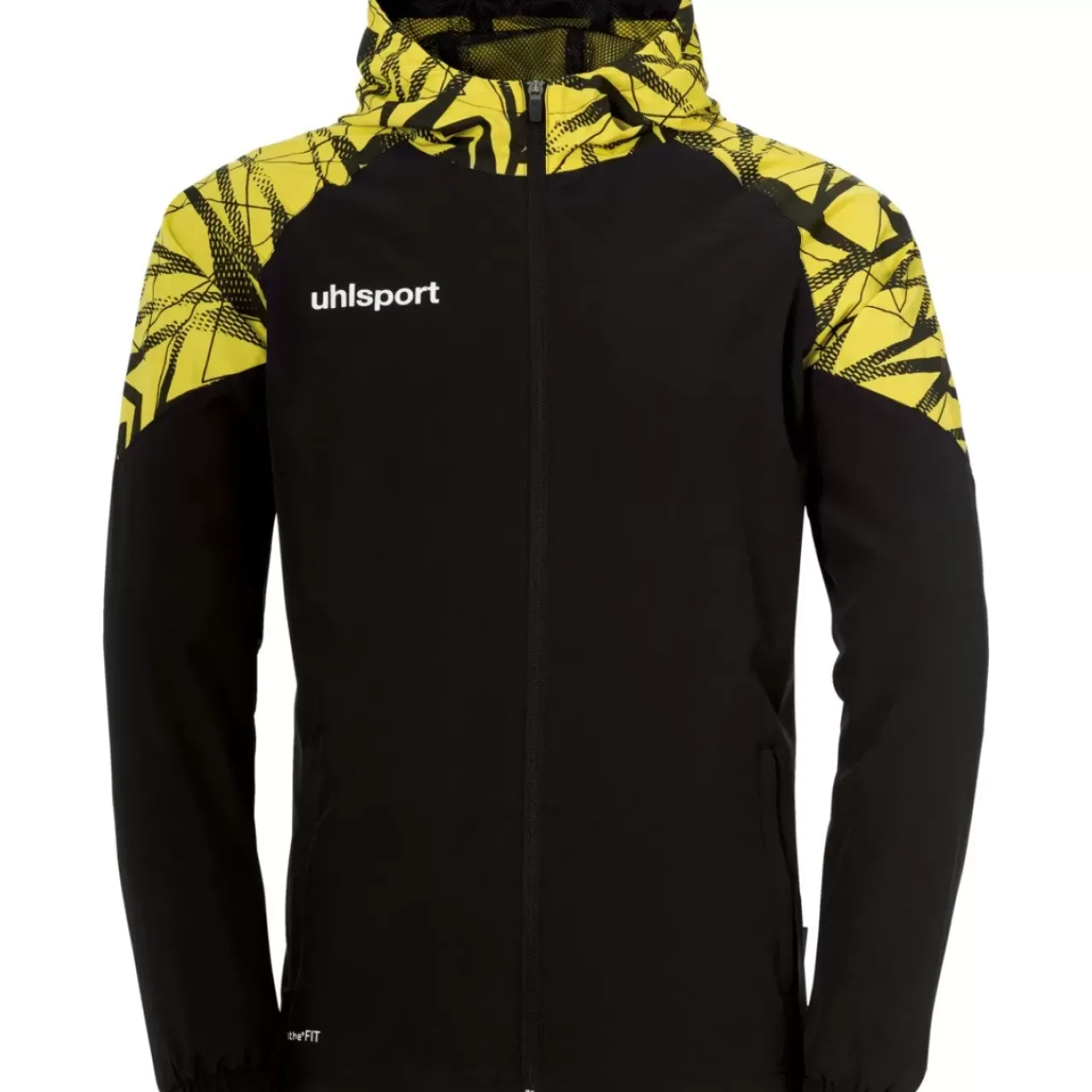 uhlsport Goal 25 Evo Woven Hood Jacket Noir/Jaune Citron