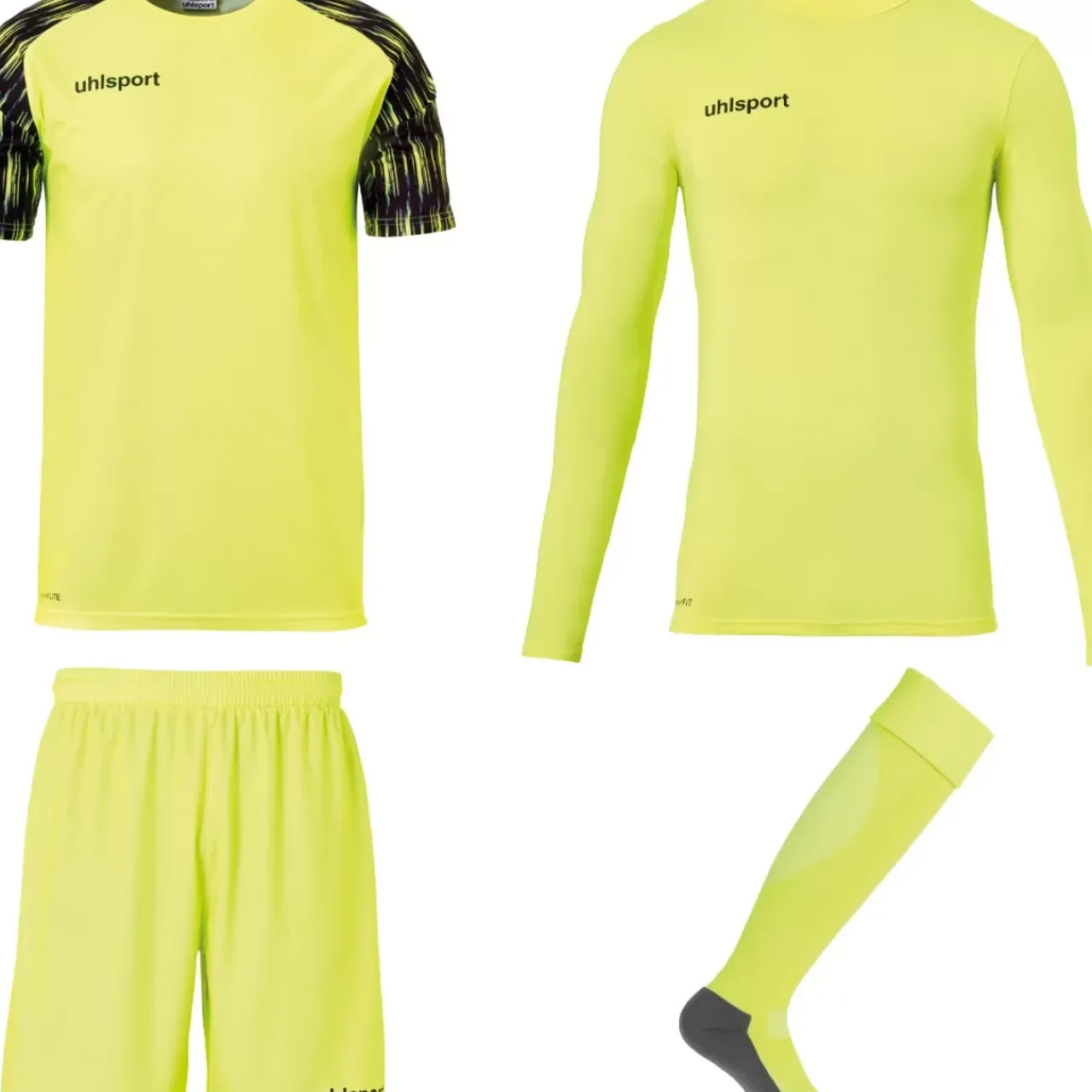 Outlet uhlsport Reaction Goalkeeper Set Jaune Fluo/Noir